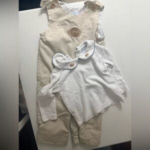 Little English Football Set with Crochet blue and Brown Details